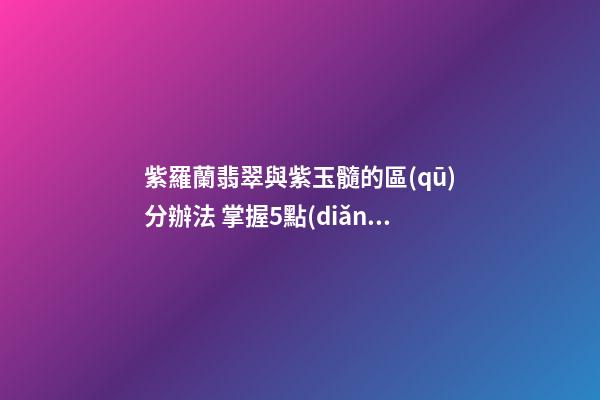 紫羅蘭翡翠與紫玉髓的區(qū)分辦法 掌握5點(diǎn)輕松辨別
